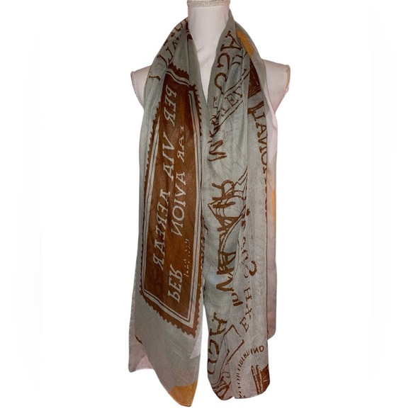 Charming Charlie Accessories - Charming Charlie Large Scarf in Earth Tones of Green and Brown Size 70” x 44”